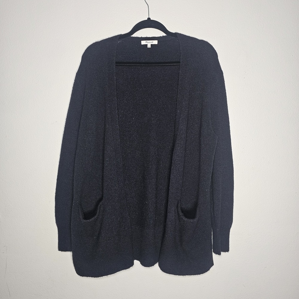 Madewell Womens Small‎ Black Open Long Sleeve Cardigan Wool Blend